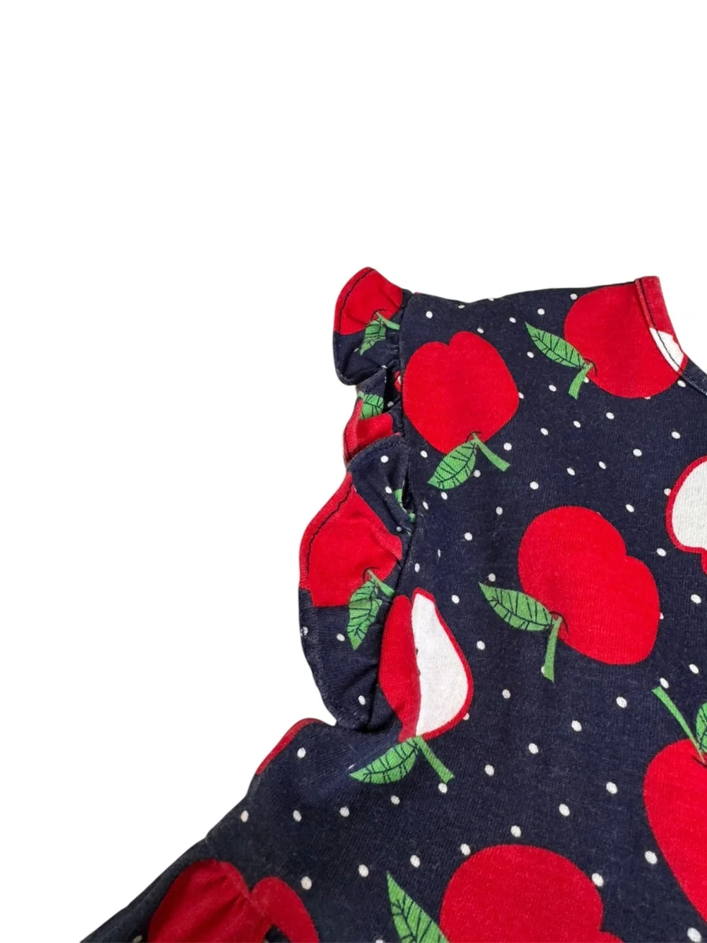 The Children's Place Navy Dress with Red Apple Print 3T